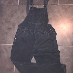Black Denim Overalls